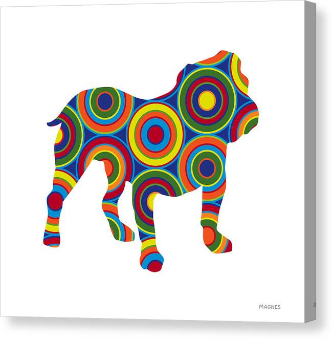 Animals Canvas Print featuring the digital art Bulldog by Ron Magnes
