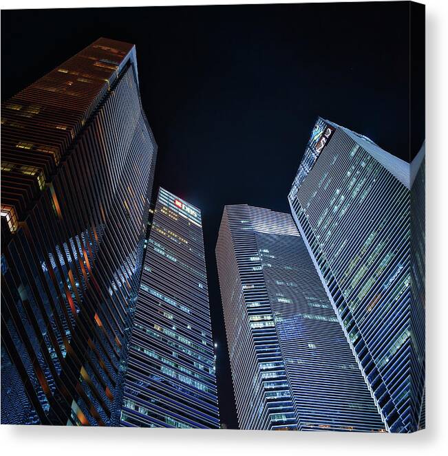 Architecture Canvas Print featuring the photograph Commercial High Rise Towers by Rick Deacon