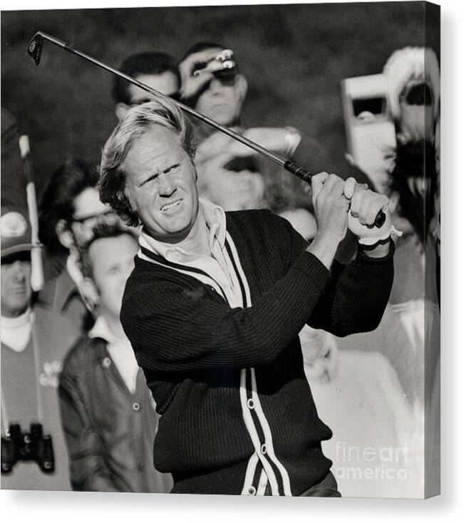Jack Nicklaus Canvas Print featuring the photograph Golfer Jack William Nicklaus born January 21 1940 nicknamed The Golden Bear by Monterey County Historical Society