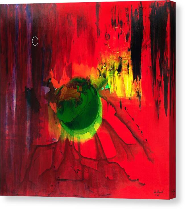 Green Canvas Print featuring the painting Go Green by Lew Hagood