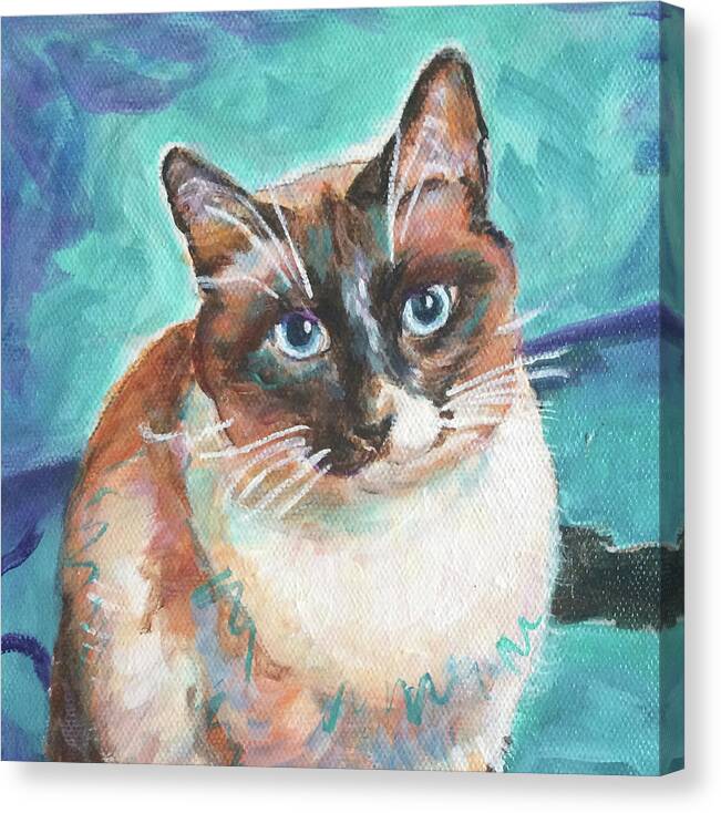 Canvas Print featuring the painting Beau Kitty by Judy Rogan