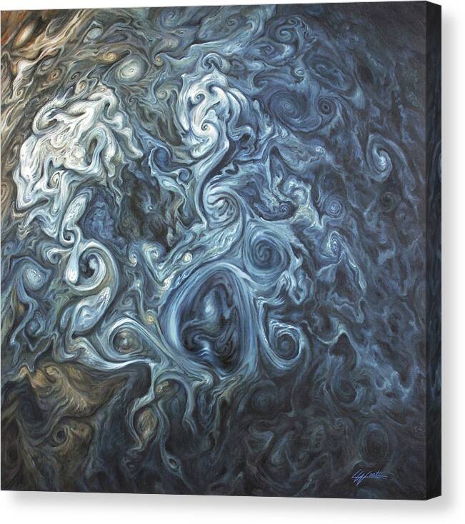 Jupiter Canvas Print featuring the painting Crown of Storms by Lucy West