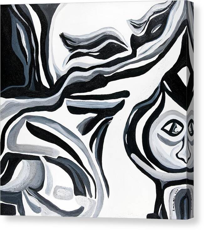 Abstract Images Canvas Print featuring the painting Face n Objects by Ida Mitchell