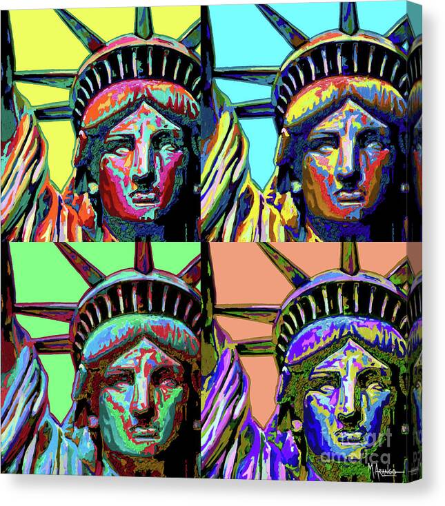 Lady Liberty Canvas Print featuring the mixed media Lady Liberty by Maria Arango