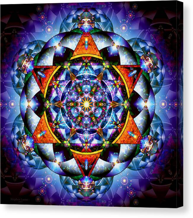 Mandala Canvas Print featuring the digital art Lord of Light I by Stephen Lucas