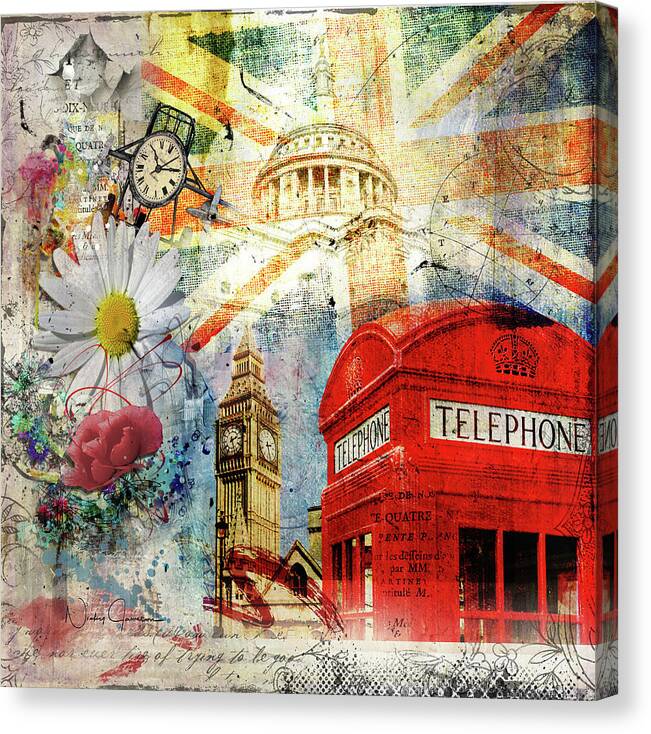 London Canvas Print featuring the digital art Positive Vibrations by Nicky Jameson