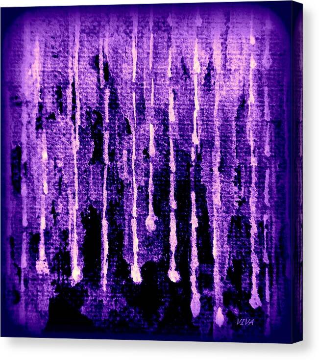 Rain Canvas Print featuring the painting Purple Rain by VIVA Anderson