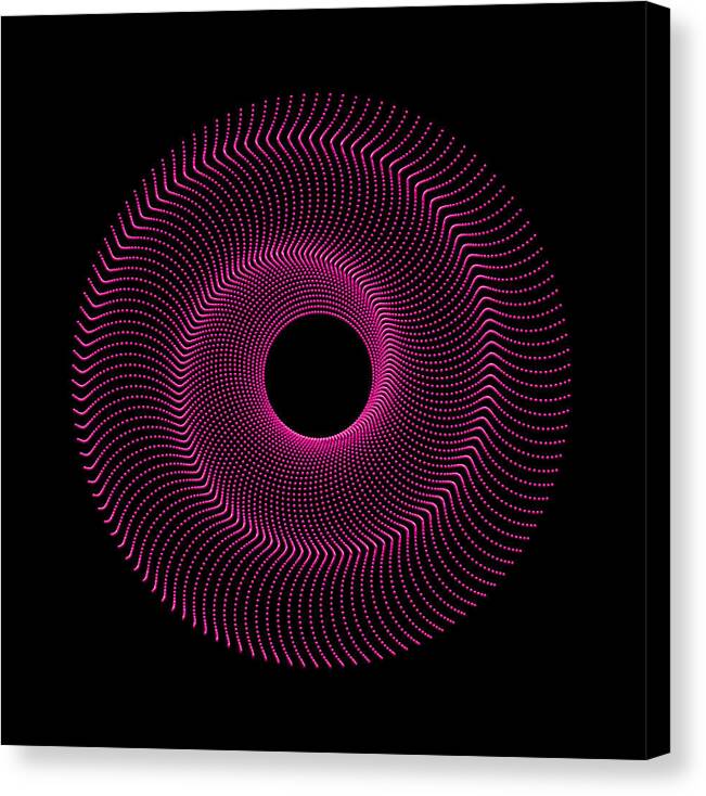 Spiral Disc Canvas Print featuring the digital art Spiral Bead Disc IIIrb by Robert Krawczyk