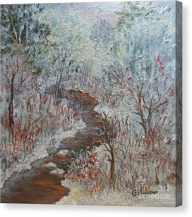 Landscape Canvas Print featuring the painting Winter Wonderland by Roseann Gilmore