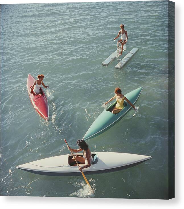 Pedal Boat Canvas Print featuring the photograph Lake Tahoe Trip by Slim Aarons