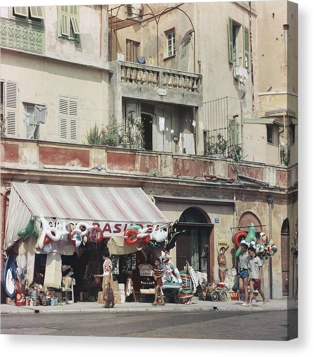 1957 Canvas Print featuring the photograph Menton by Slim Aarons
