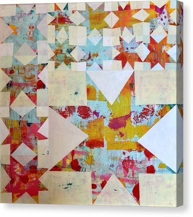 Star Series Canvas Print featuring the painting 13 Stars by Cyndie Katz