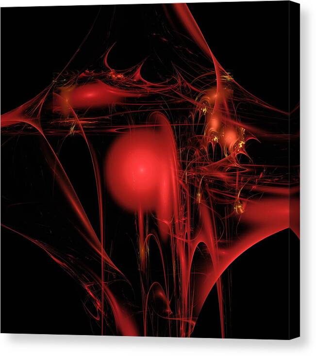 Abstract Design Canvas Print featuring the digital art Art Object In Red Nr.1/abstract design by Aleksandrs Drozdovs