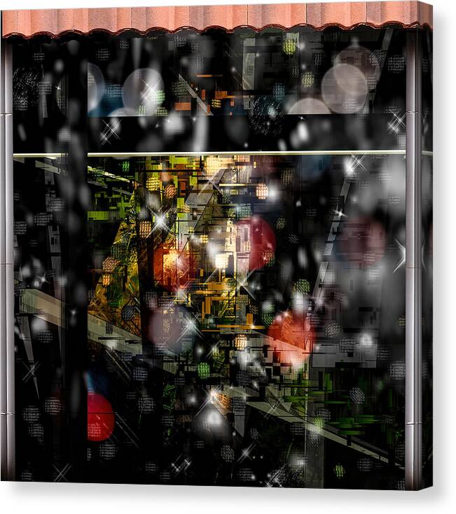 Abstract Art Canvas Print featuring the mixed media Holiday Window Of Your Sweet Home /Abstraction by Aleksandrs Drozdovs