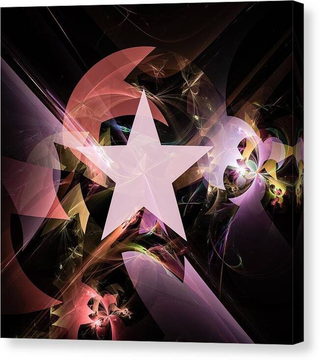 Digital Art #creative#handmade Art #unique Style #modern #abstract Performance #concept #star#in The Shadow# Canvas Print featuring the digital art In The Shadow Of A Star / Digital Art by Aleksandrs Drozdovs