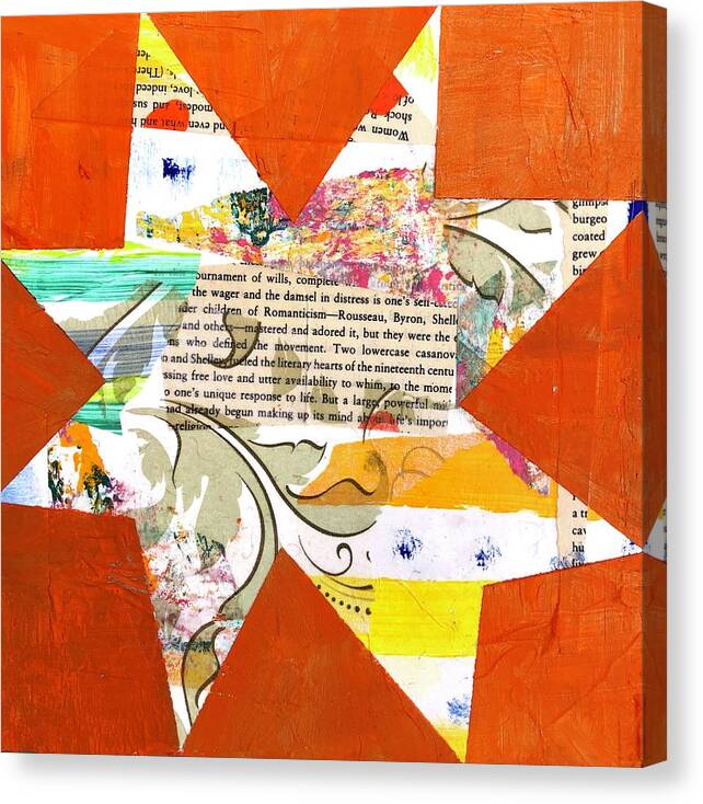 Orange Canvas Print featuring the painting Lowercase Damsel In Distress by Cyndie Katz