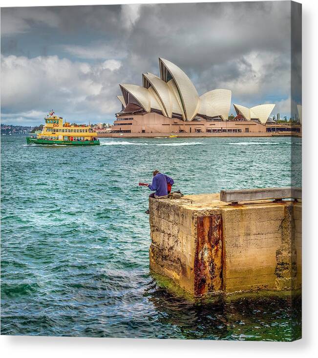 Ferry Canvas Print featuring the photograph Rocking The Rocks by Michael Lees