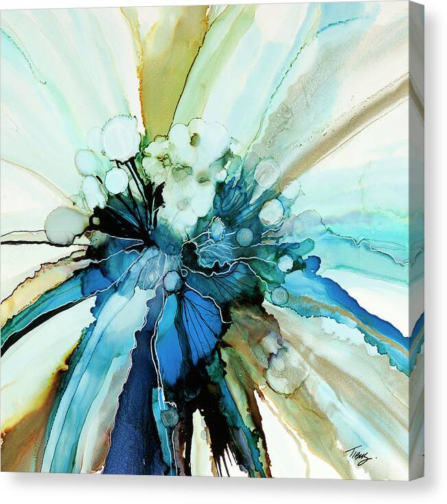 Abstract Canvas Print featuring the painting The Grand Reveal by Julie Tibus