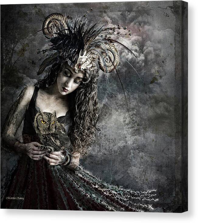 Figure Canvas Print featuring the digital art The Guardian by Merrilee Soberg