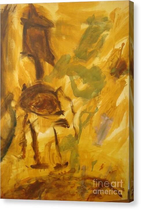  Horse Play Canvas Print featuring the painting Frolicking Horse by Fereshteh Stoecklein