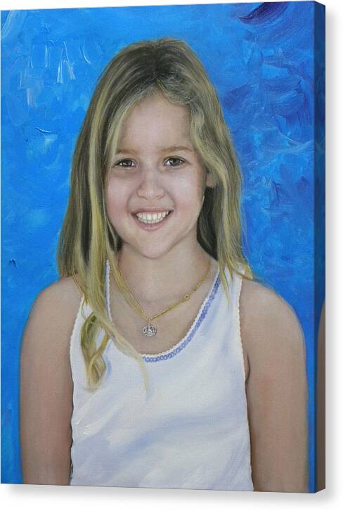Portraits Canvas Print featuring the painting Jaiden by Richard Barone