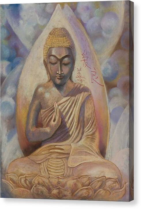  Buddah Canvas Print featuring the pastel The Buddah by Pamela Mccabe