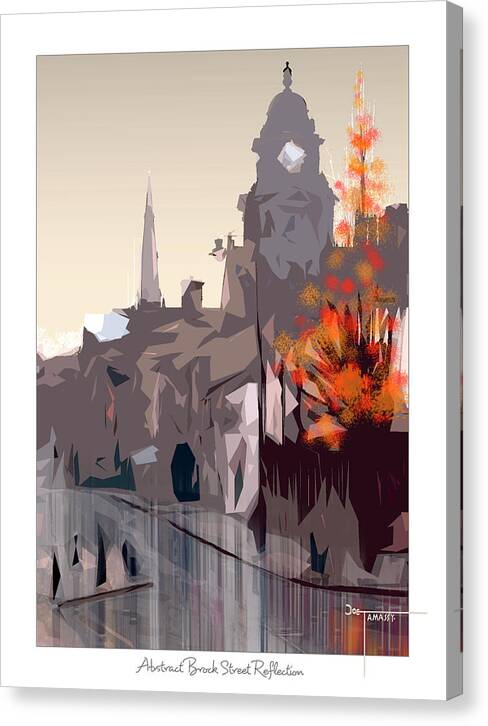 Abstract Canvas Print featuring the digital art Abstract Brock st Reflections Lancaster by Joe Tamassy