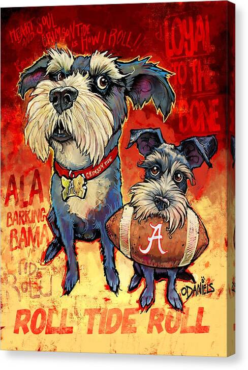 Alabama Canvas Print featuring the painting Loyal to the Bone by Sean ODaniels