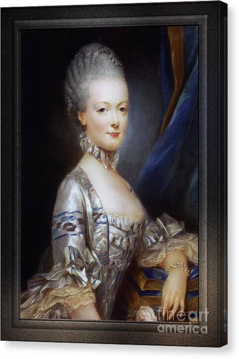 Archduchess Maria Antonia Of Austria Canvas Print featuring the painting Archduchess Maria Antonia of Austria by Joseph Ducreux Classical Fine Art Old Masters Reproduction by Xzendor7
