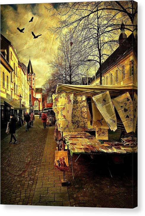 Duesseldorf Canvas Print featuring the photograph The Vintage Market Place by Richard Cummings