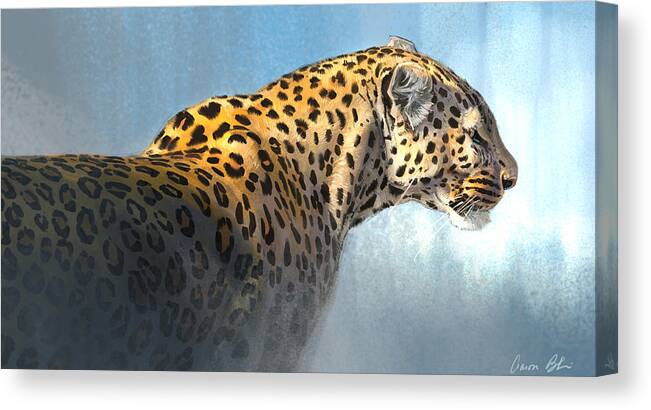 Leopard Canvas Print featuring the digital art Leopard by Aaron Blaise
