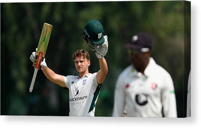 People Canvas Print featuring the photograph Worcestershire v Kent - Specsavers County Championship Division Two #1 by Stu Forster