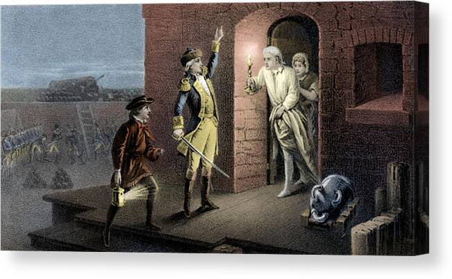 Government Canvas Print featuring the photograph Capture Of Fort Ticonderoga, 1775 #2 by Science Source