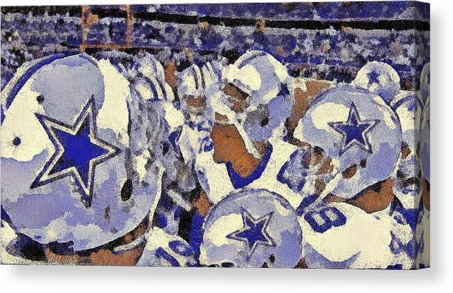 Dallas Cowboys Canvas Print featuring the digital art The Boys #2 by Carrie OBrien Sibley