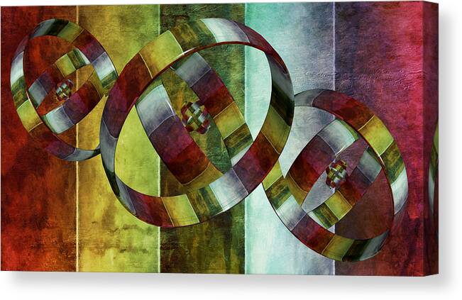 Abstract Canvas Print featuring the digital art 5 Wind Rings by Angelina Tamez