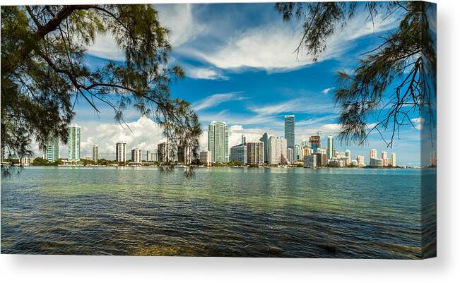 Architecture Canvas Print featuring the photograph Miami Skyline #9 by Raul Rodriguez