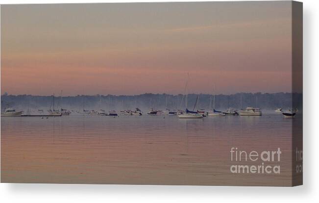 A Foggy Fishing Day Canvas Print featuring the photograph A Foggy Fishing Day by John Telfer