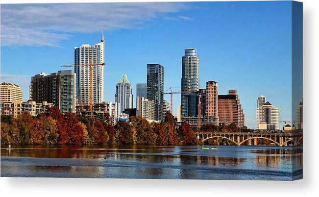 Austin Canvas Print featuring the photograph Autumn in Austin by Judy Vincent