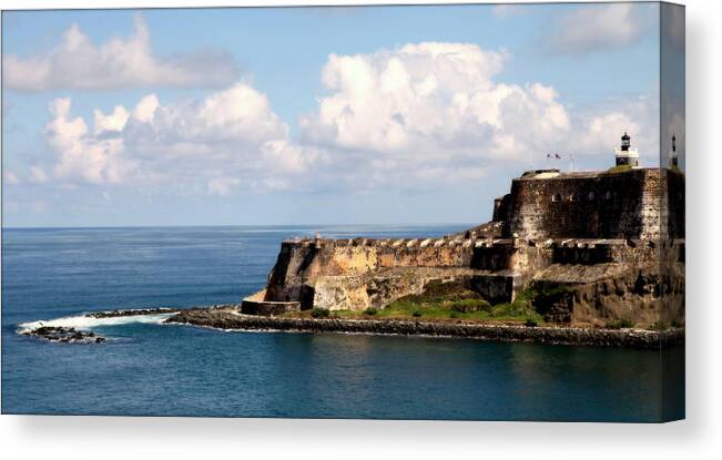 Puerto Rico Canvas Print featuring the photograph Beautiful El Morro by Karen Wiles