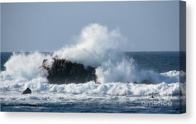 Ocean Canvas Print featuring the photograph Blue Bay Breaker by James B Toy