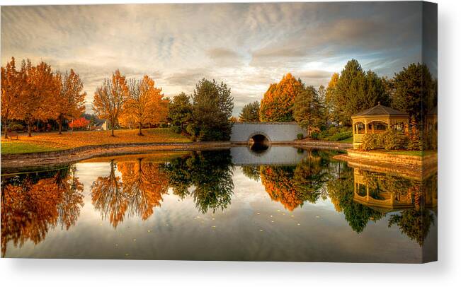 Autumn Canvas Print featuring the photograph Burning Trees by Anthony J Wright