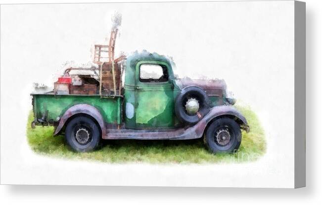 Truck Canvas Print featuring the photograph California or Bust II by Edward Fielding
