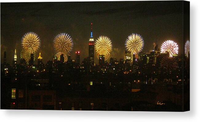 Fireworks Canvas Print featuring the photograph Celebrate Freedom by Carl Hunter