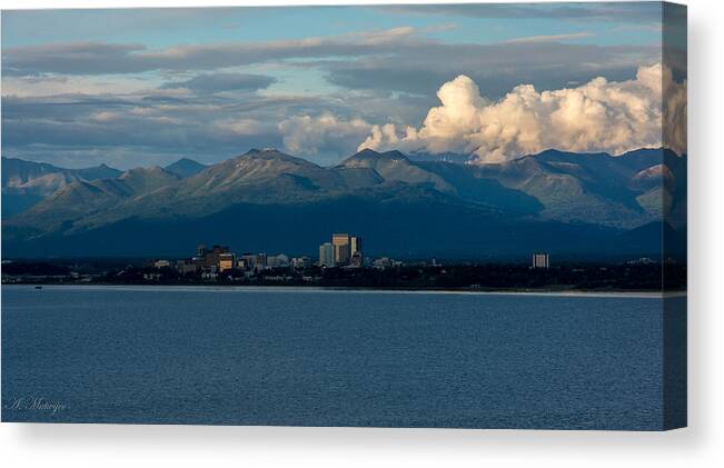 City Canvas Print featuring the photograph City of Anchorage by Andrew Matwijec