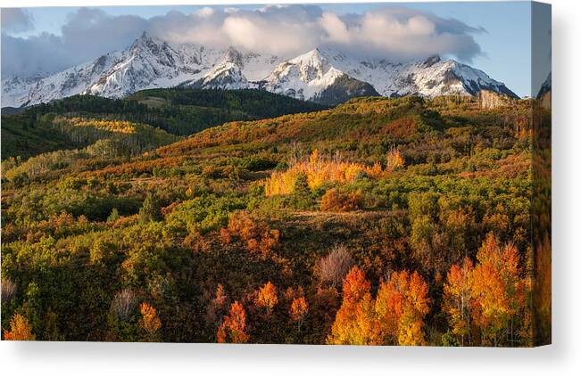 Colorado Canvas Print featuring the photograph Dallas Divide Sunrise by Aaron Spong