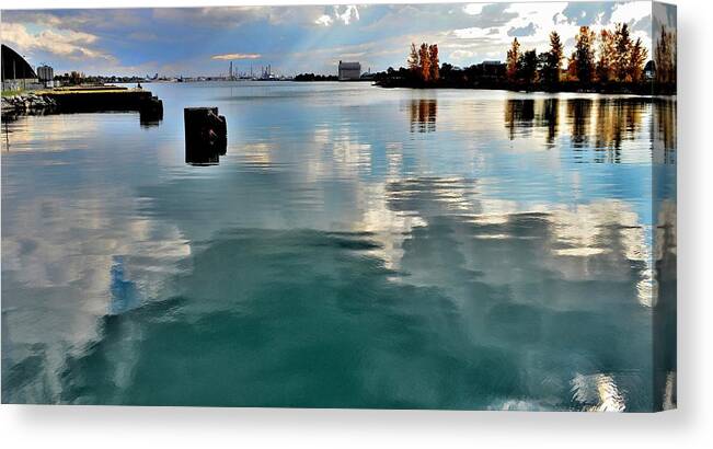 Harbour Canvas Print featuring the photograph Deep Reflections 1 - Canada by Jeremy Hall