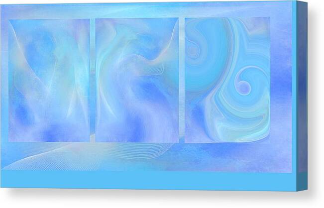 Fine Art Canvas Print featuring the painting Fine Art Original Digital Abstract Untitled1bb4 As Blue by G Linsenmayer
