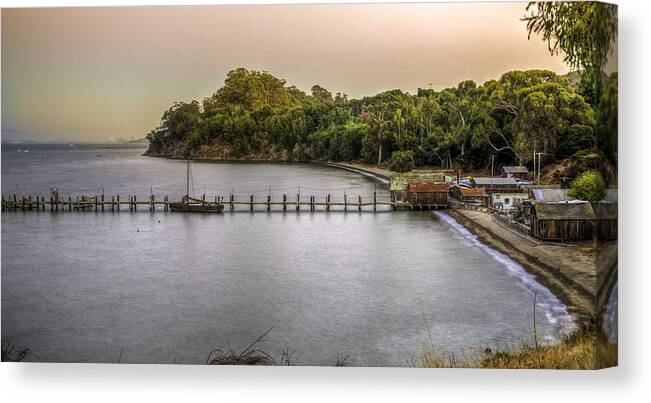 Sunset Canvas Print featuring the photograph Fishing Village by Janet Kopper