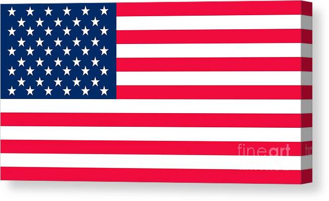 America Canvas Print featuring the digital art Flag of the United States of America by Anonymous
