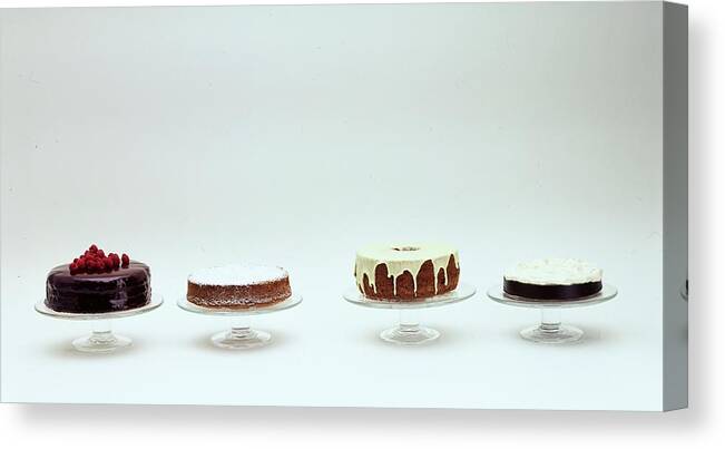 Food Canvas Print featuring the photograph Four Cakes Side By Side by Romulo Yanes